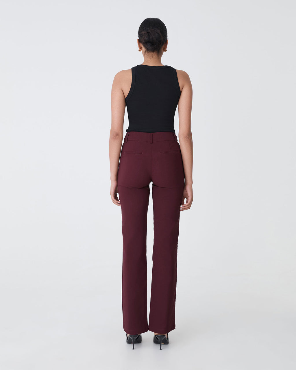 Annalee Classic Pants in maroon — back view