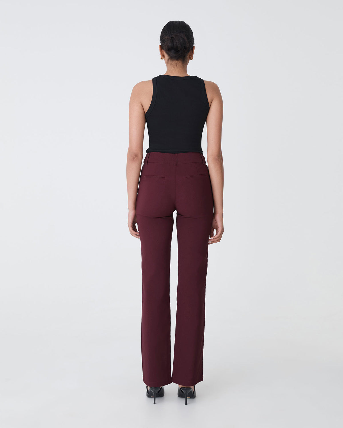 Annalee Classic Pants in maroon — back view