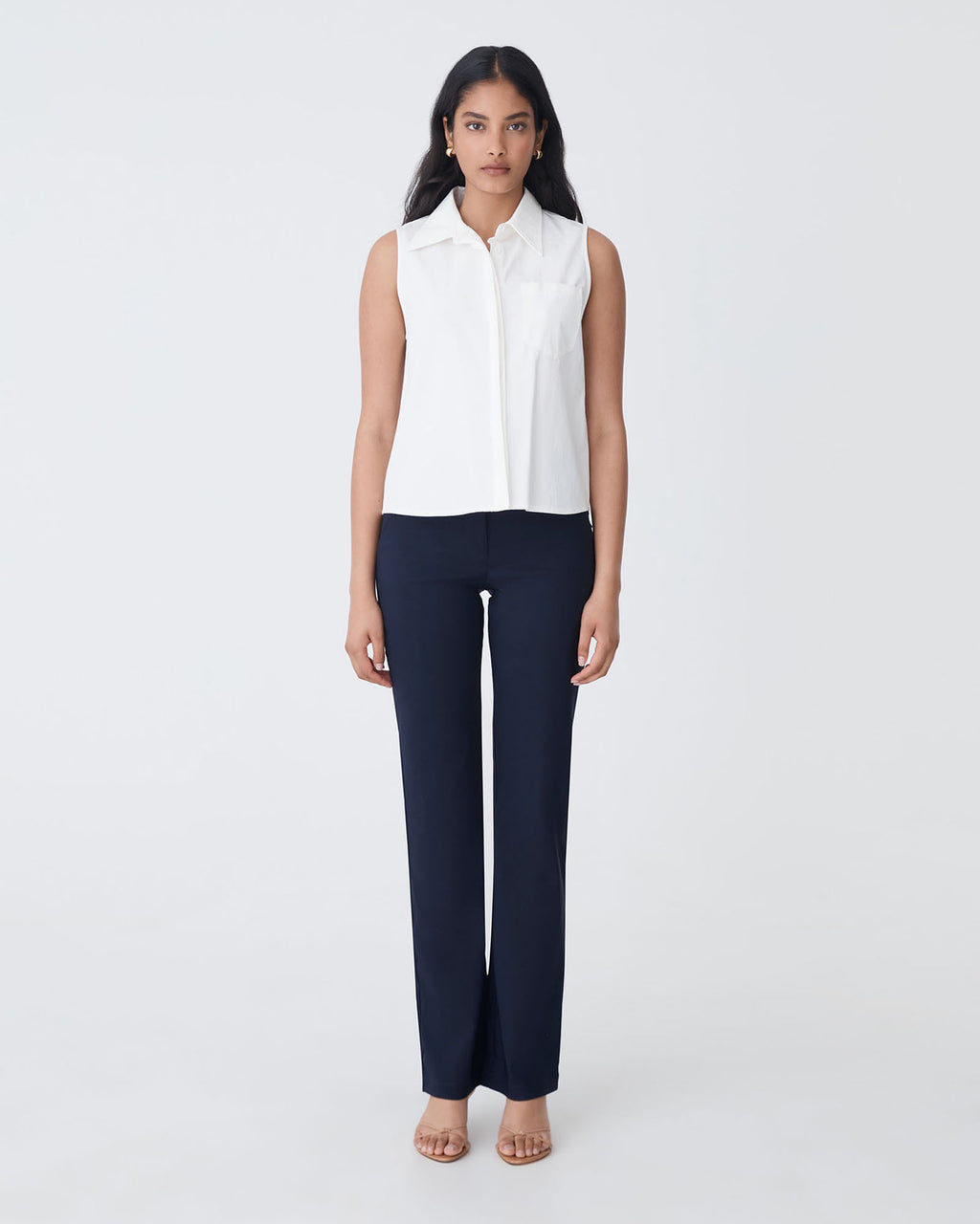 Annalee Classic Pants in navy — full-length view