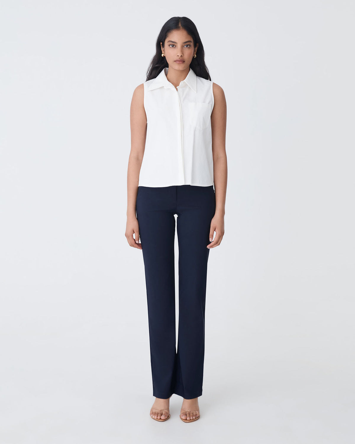 Annalee Classic Pants in navy — full-length view