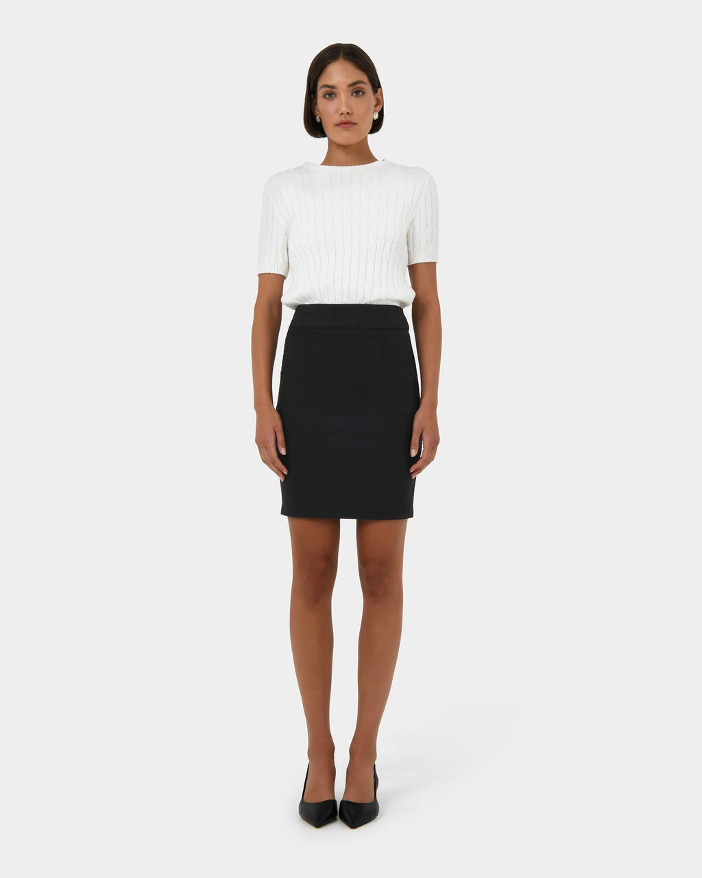 Sandy Pencil Skirt in black — full-length view