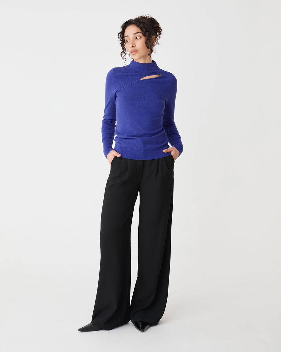 Alice Cut Out Knit in cobalt — full-length view