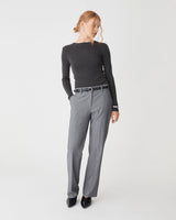 Tania Crew Neck Knit in charcoal — full-length view