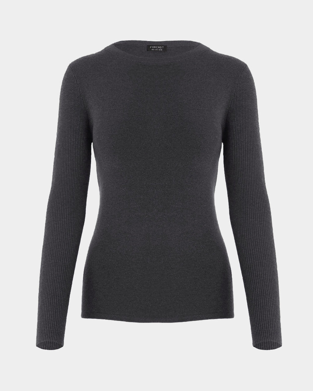 Tania Crew Neck Knit in charcoal — product-only view
