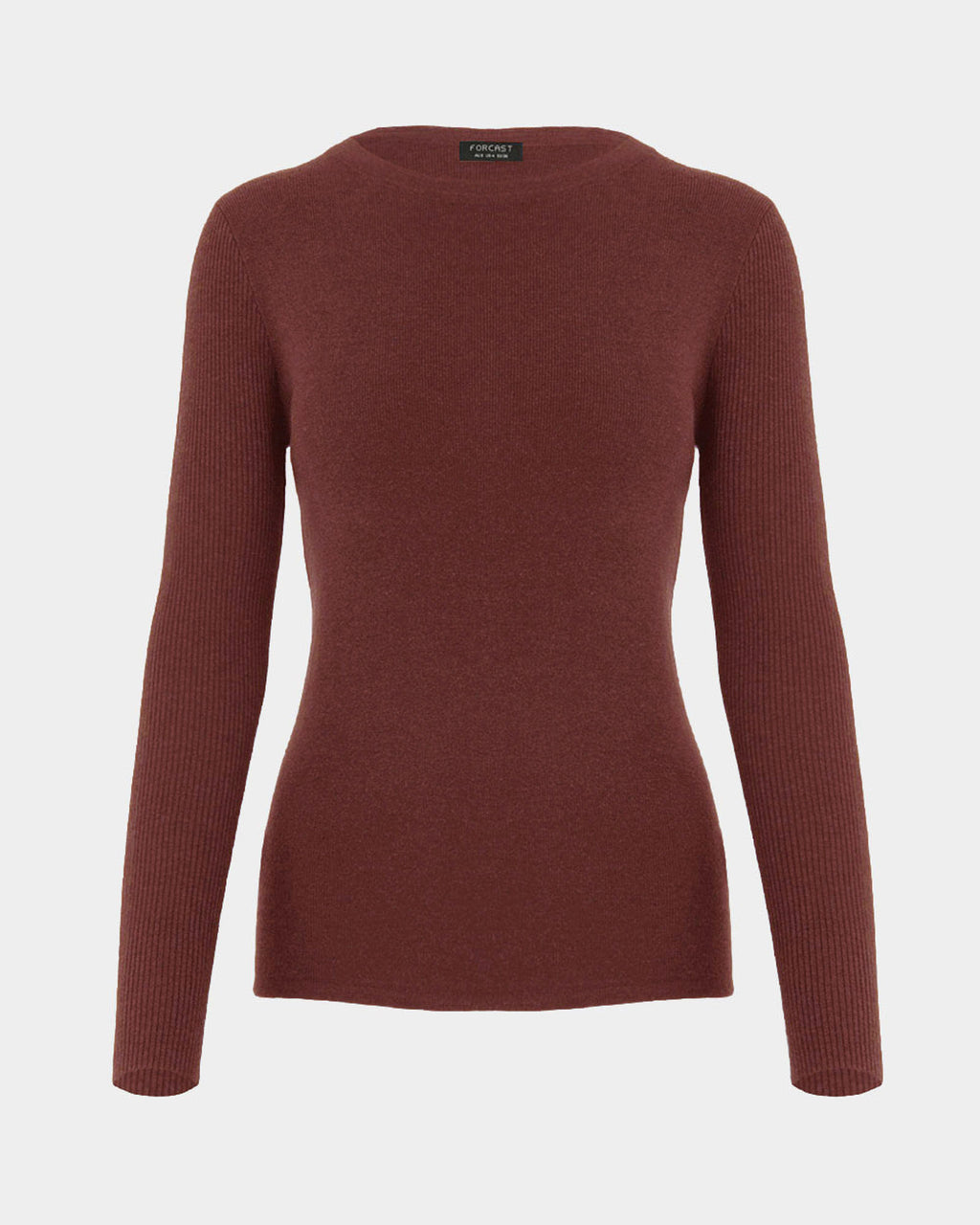 Tania Crew Neck Knit in clay — product-only view