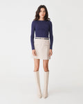 Tania Crew Neck Knit in navy — full-length view