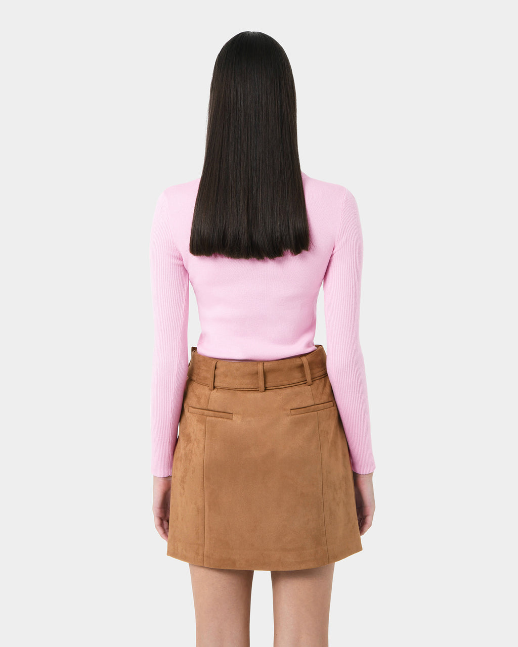 Tania Crew Neck Knit in princess pink — back view