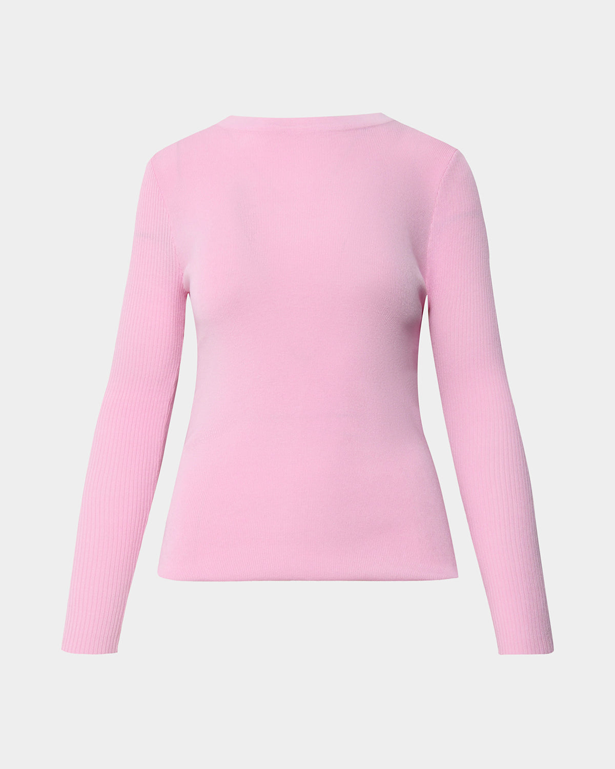 Tania Crew Neck Knit in princess pink — product-only view