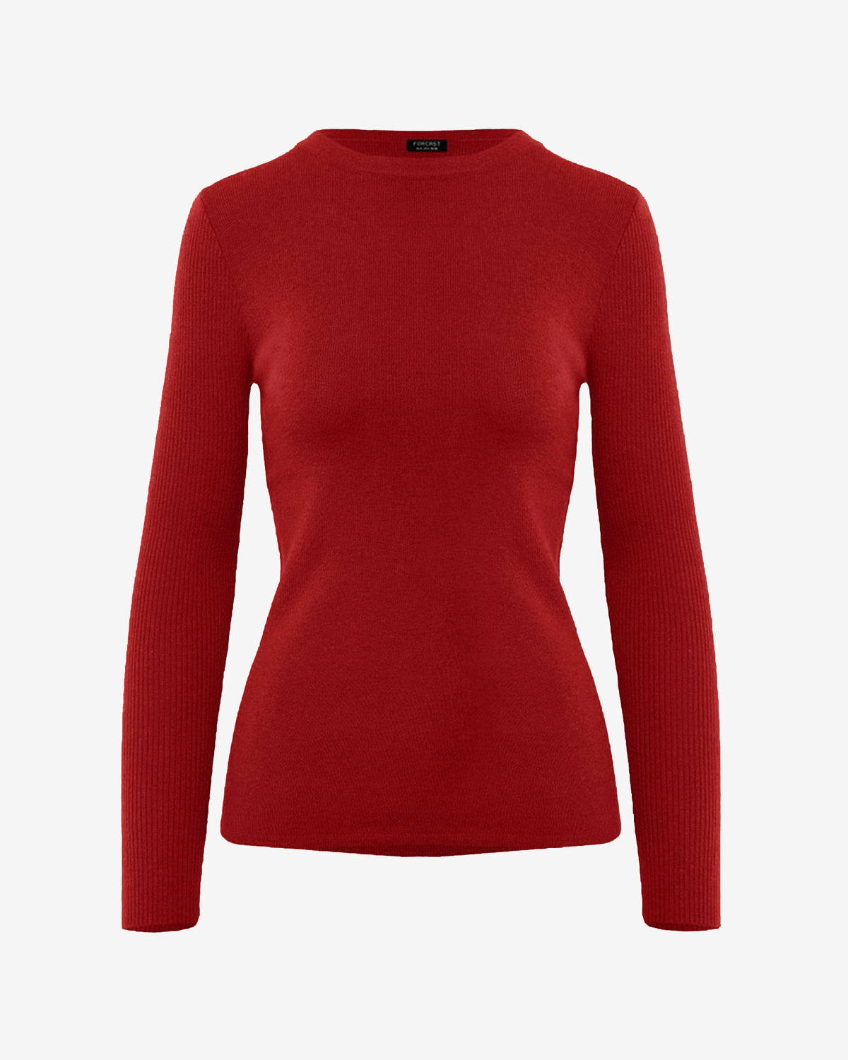 Tania Crew Neck Knit in red — product-only view