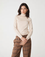 Clarisse Turtleneck Sweater in birch — close-up view