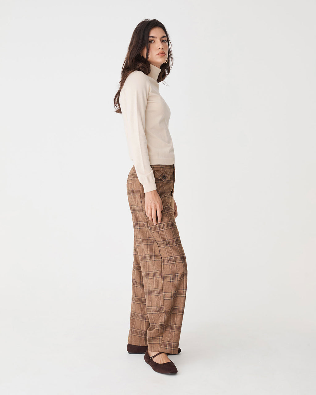 Clarisse Turtleneck Sweater in birch — side view