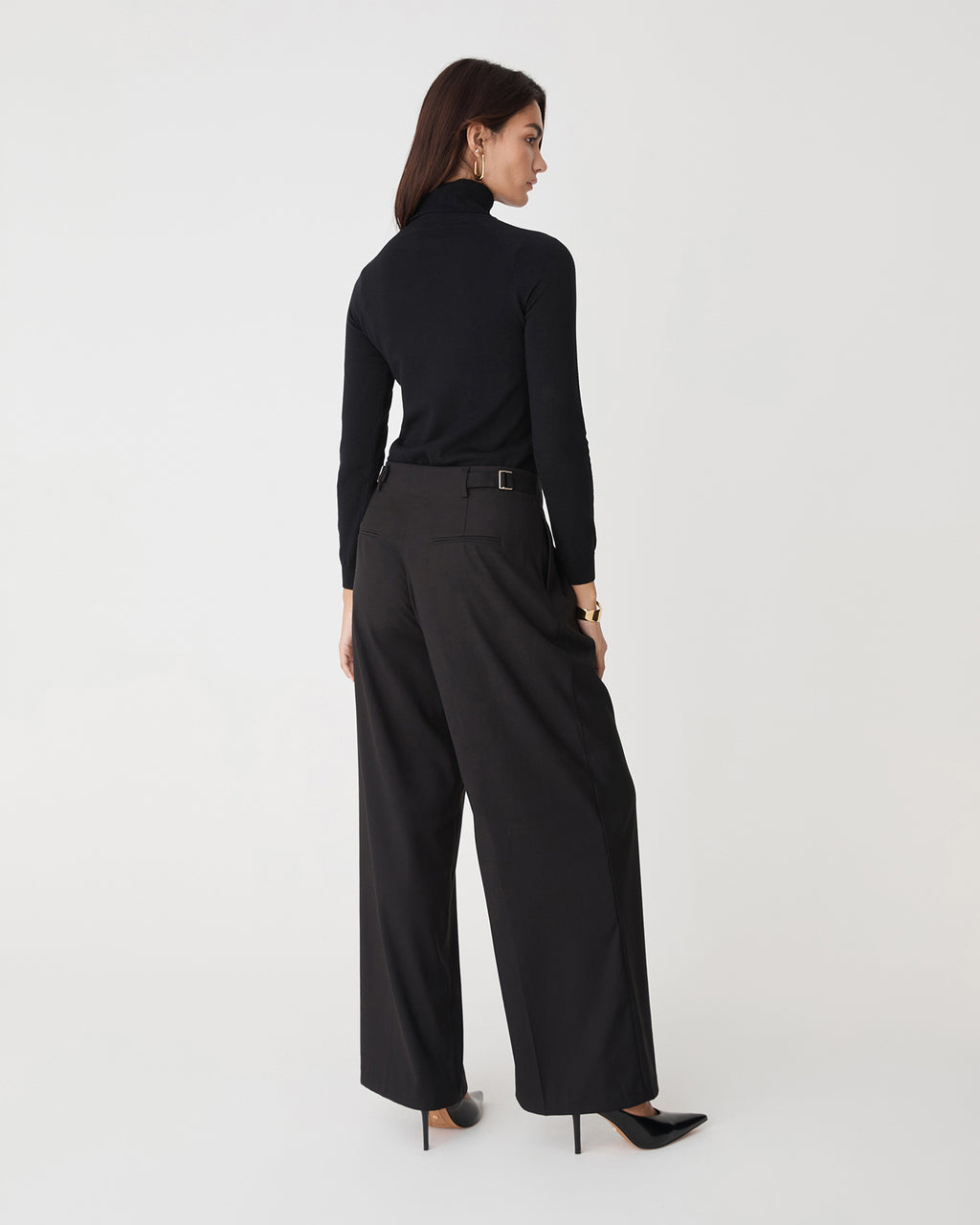 Clarisse Turtleneck Sweater in black — back view