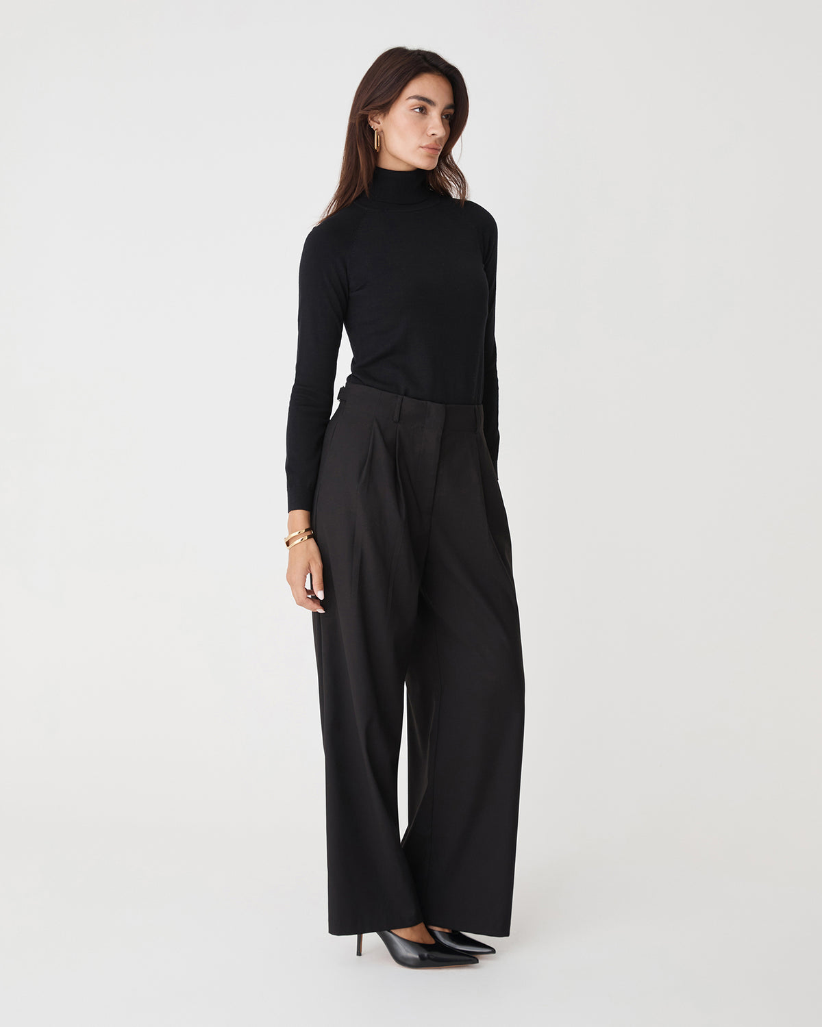 Clarisse Turtleneck Sweater in black — side view