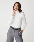 Clarisse Turtleneck Sweater in ivory — close-up view