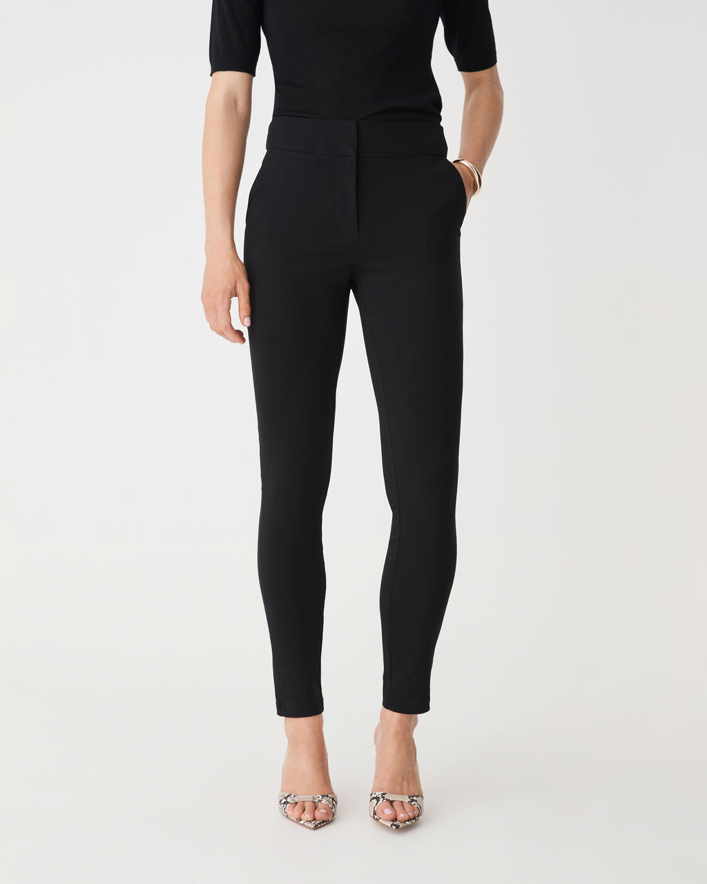 Emily High-Waisted Skinny Pants in black — close-up view