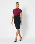 Rose Pencil Skirt in black — full-length view