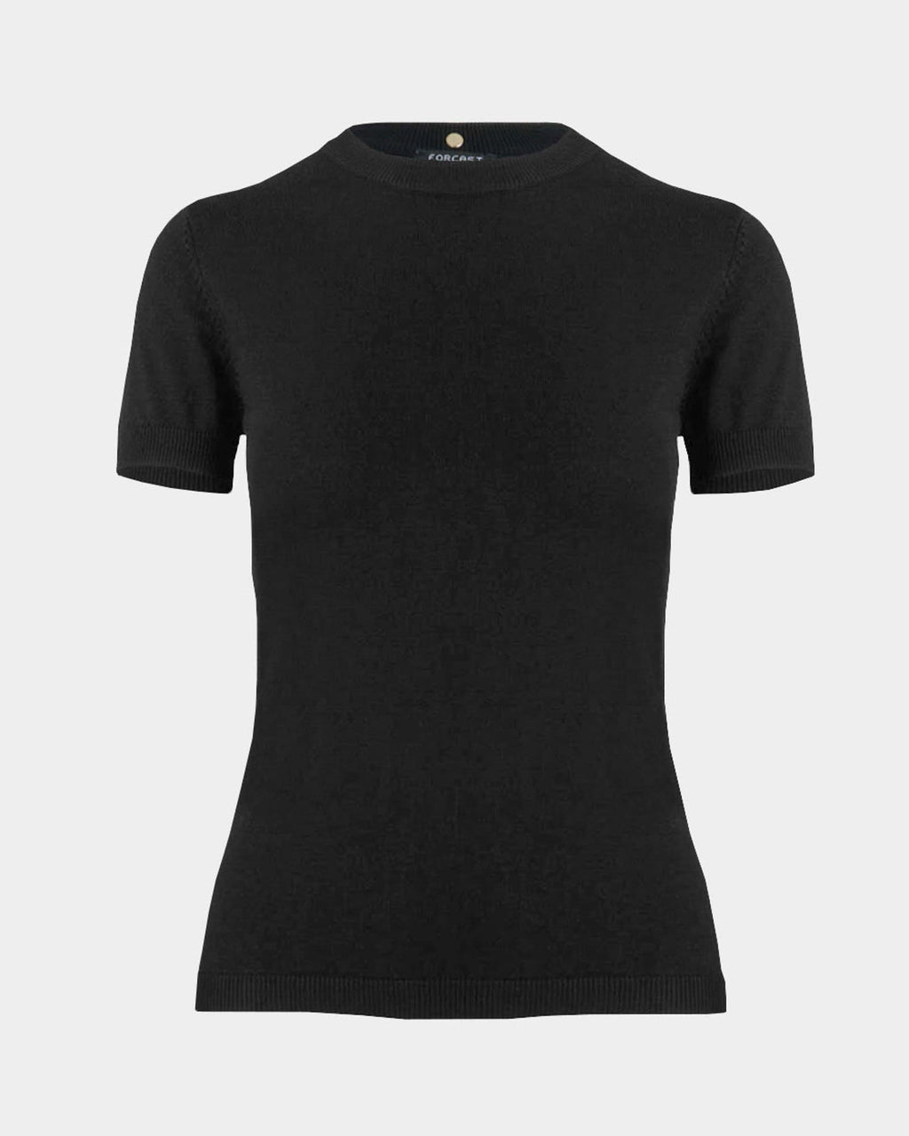 Catherine Short Sleeve Knit in black — product-only view