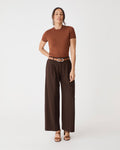 Catherine Short Sleeve Knit in brandy — full-length view