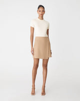 Catherine Short Sleeve Knit in buttercream — full-length view