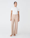 Catherine Short Sleeve Knit in ivory — full-length view