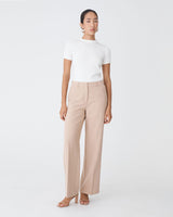 Catherine Short Sleeve Knit in ivory — full-length view