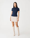 Catherine Short Sleeve Knit in navy — full-length view