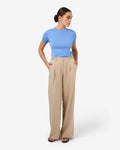 Catherine Short Sleeve Knit in periwinkle — full-length view