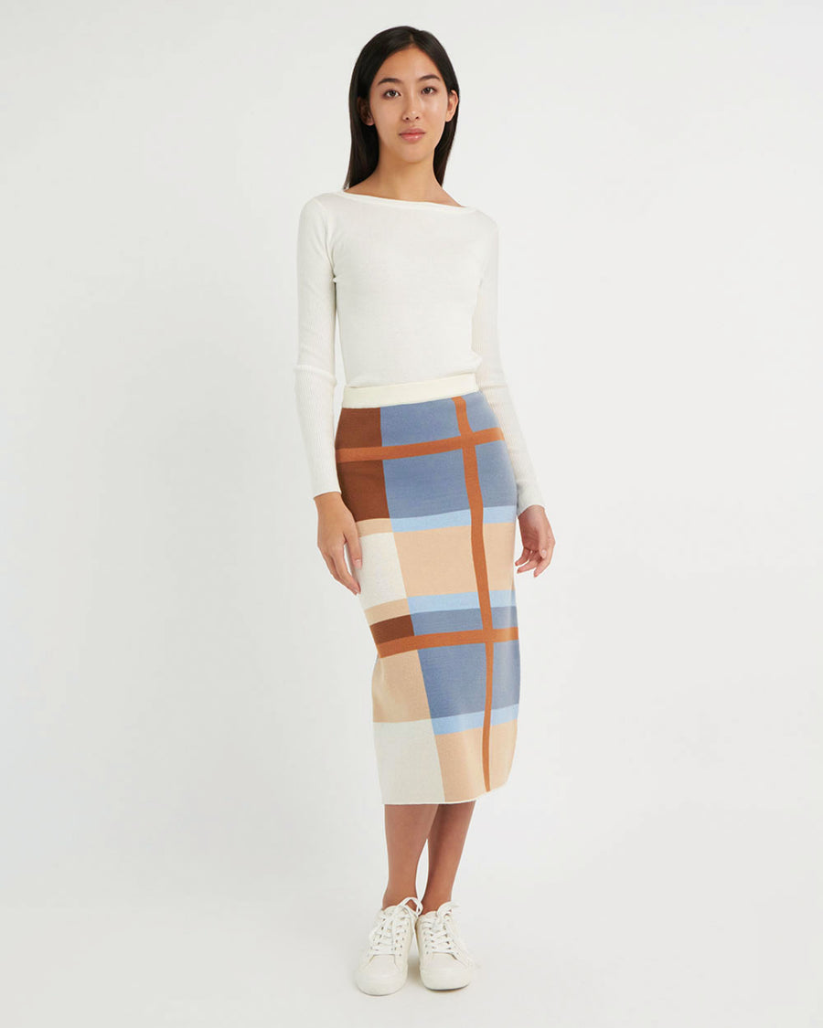 Ariel Intarsia Check Skirt