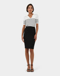 Lauren Pencil Skirt in black — full-length view