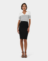 Lauren Pencil Skirt in black — full-length view