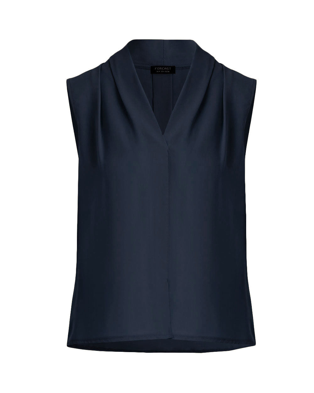 Alivia V-Neck Top in navy — product-only view