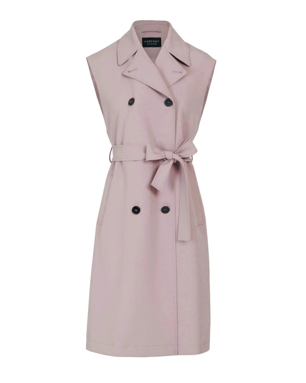 Celia Sleeveless Trench Coat in dusty violet — product-only view
