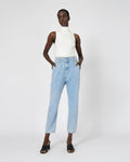 Aubri High-Waisted Jeans in light wash — full-length view