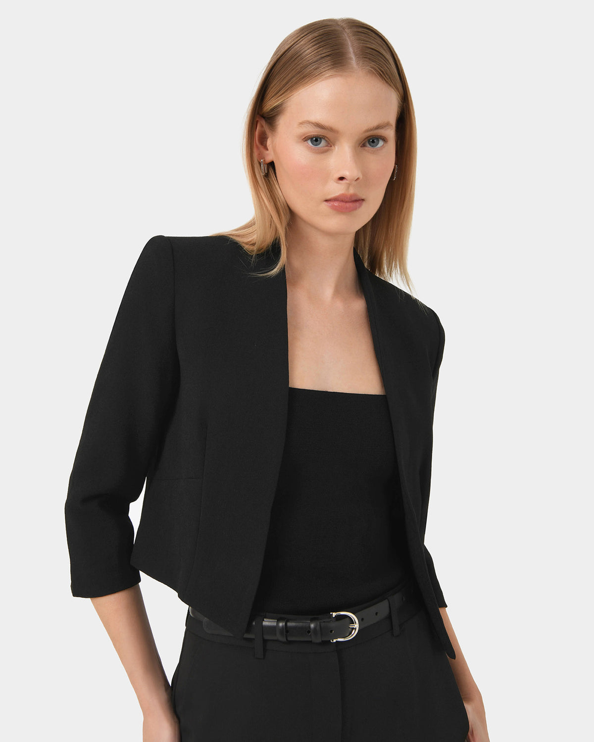 Polina Short Jacket in black — close-up view