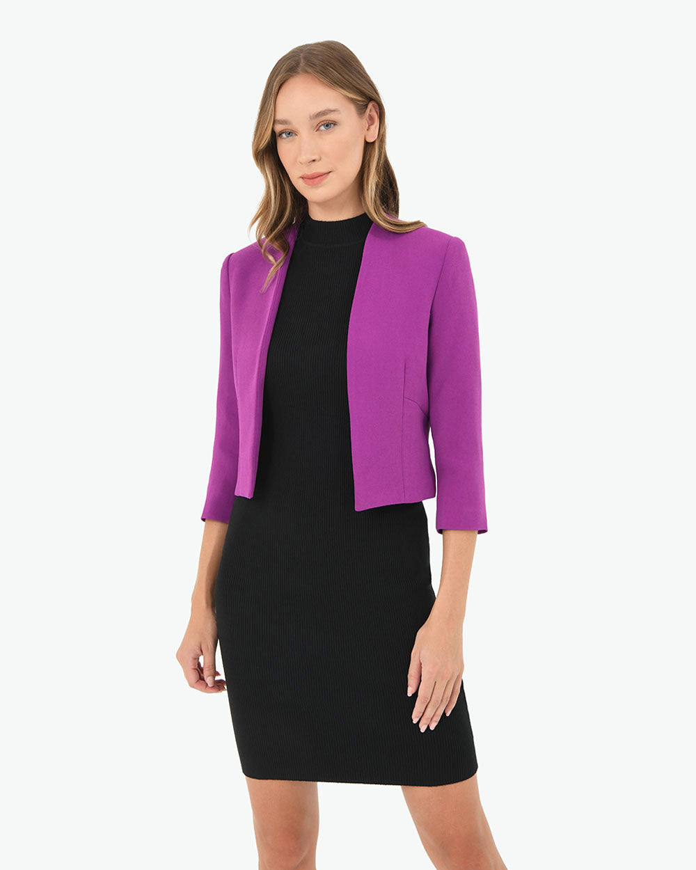 Polina Short Jacket in vivid purple — close-up view