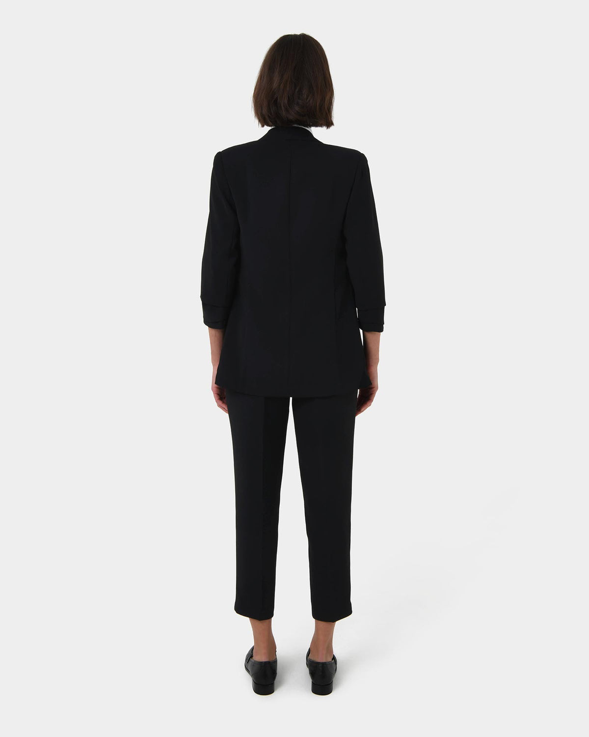 Carter 2 Collarless Blazer in black — back view