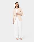 Carter 2 Collarless Blazer in ecru — full-length view