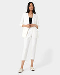 Carter 2 Collarless Blazer in ivory — full-length view