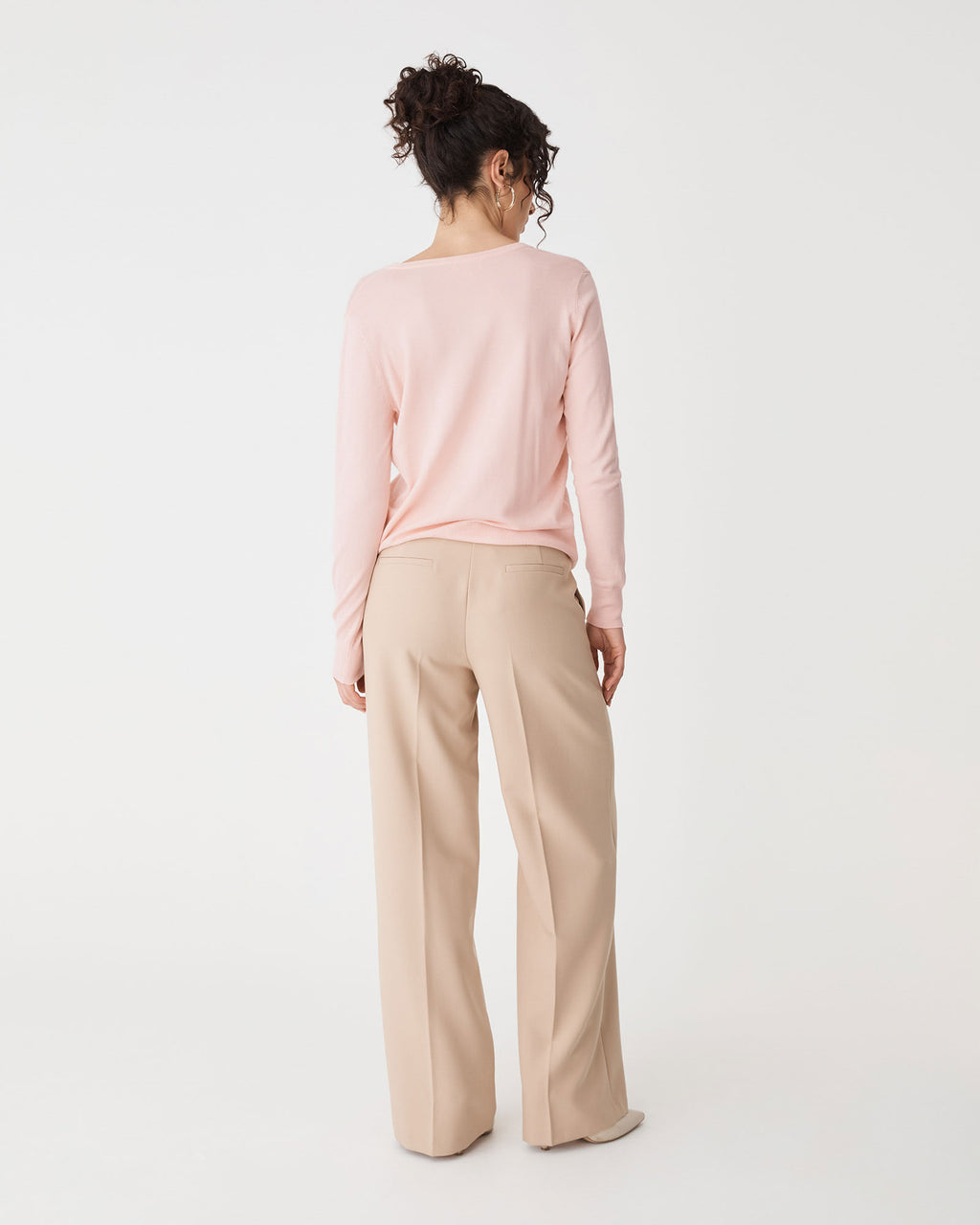 Joyce Knit Cardigan in ballet pink — back view