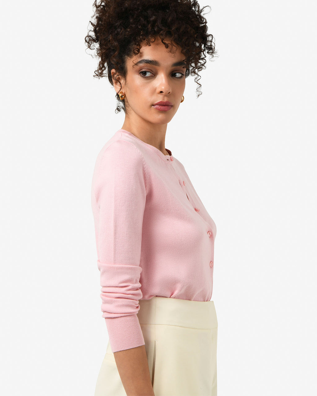 Joyce Knit Cardigan in blossom — side view
