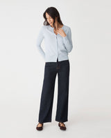 Joyce Knit Cardigan in dusk blue — full-length view
