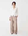 Joyce Knit Cardigan in ivory — full-length view