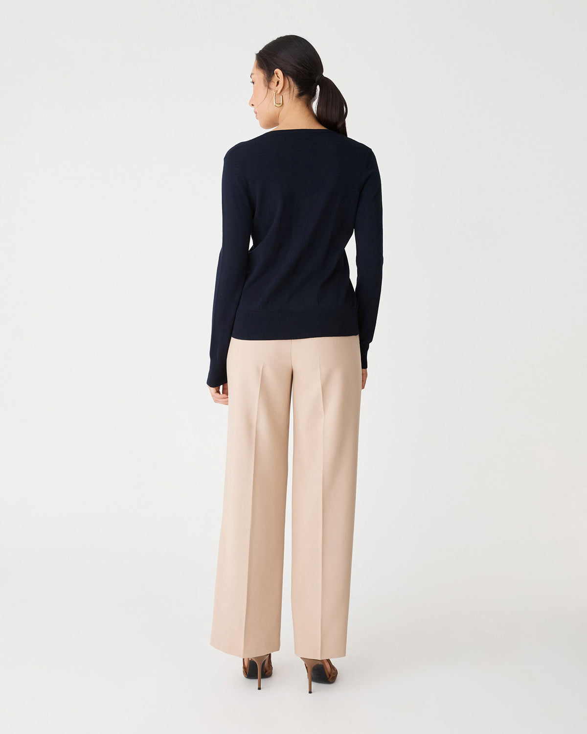 Joyce Knit Cardigan in navy — back view