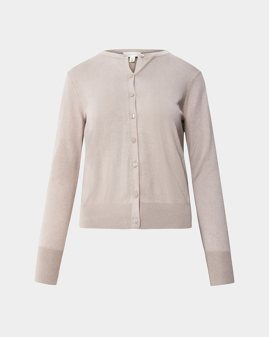 Joyce Knit Cardigan in sand beige — product-only view