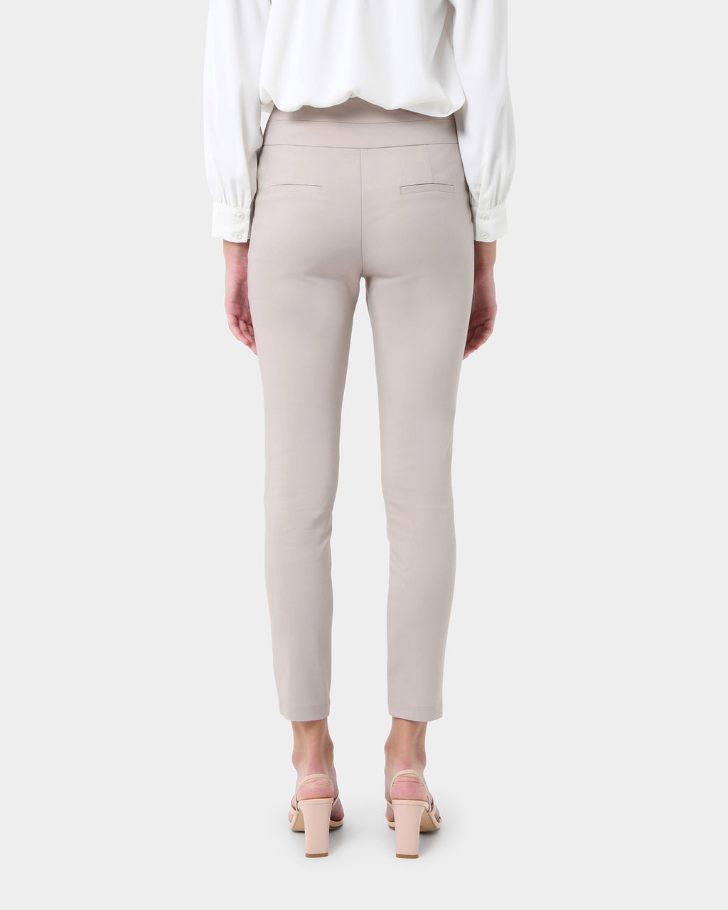 Myah Double Waistband Pants in light grey — back view 2