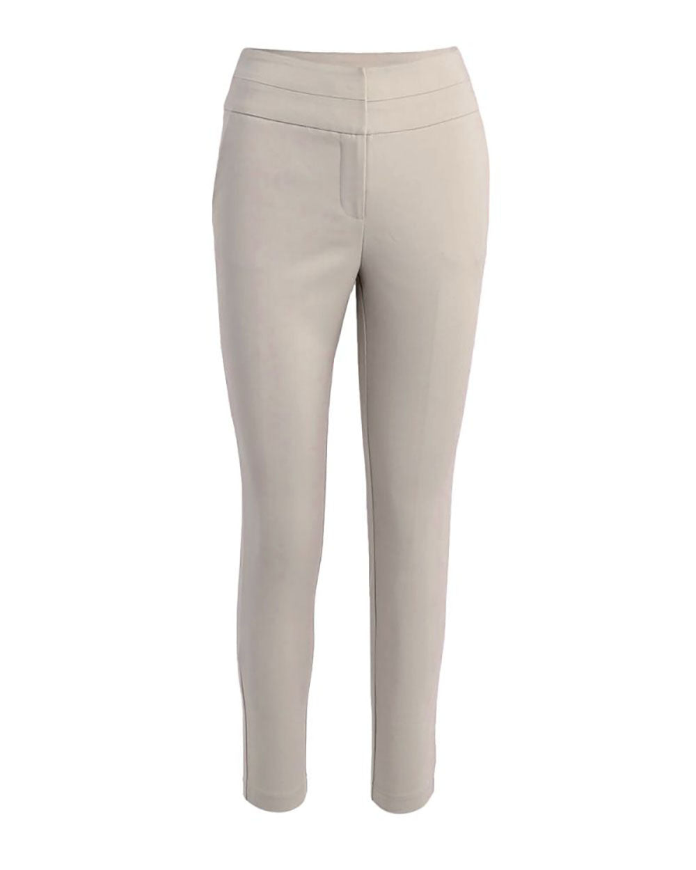 Myah Double Waistband Pants in light grey — product-only view