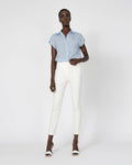 Maria High Waist Pants in ivory — full-length view