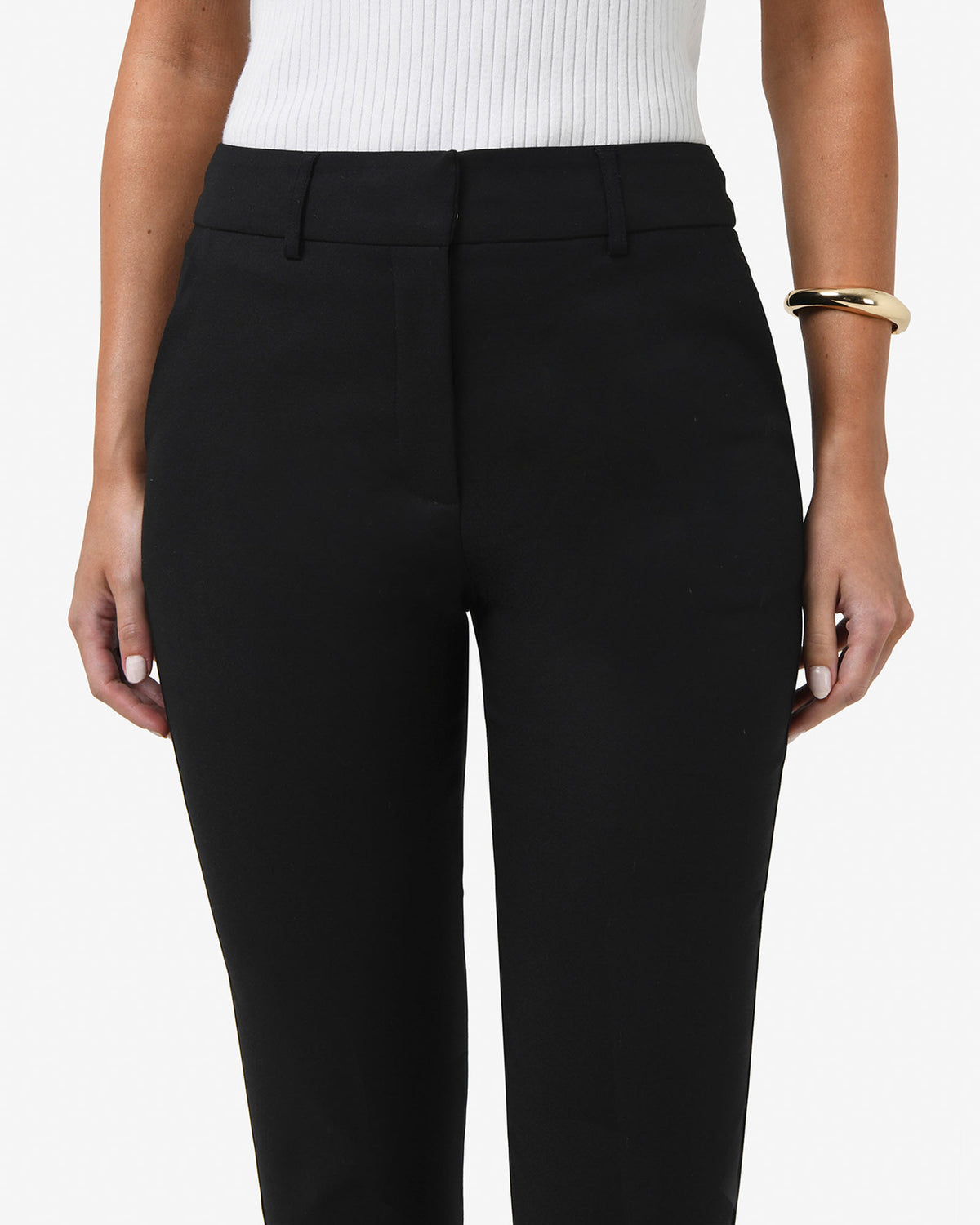 Stella Tall Trousers in black — fabric detail