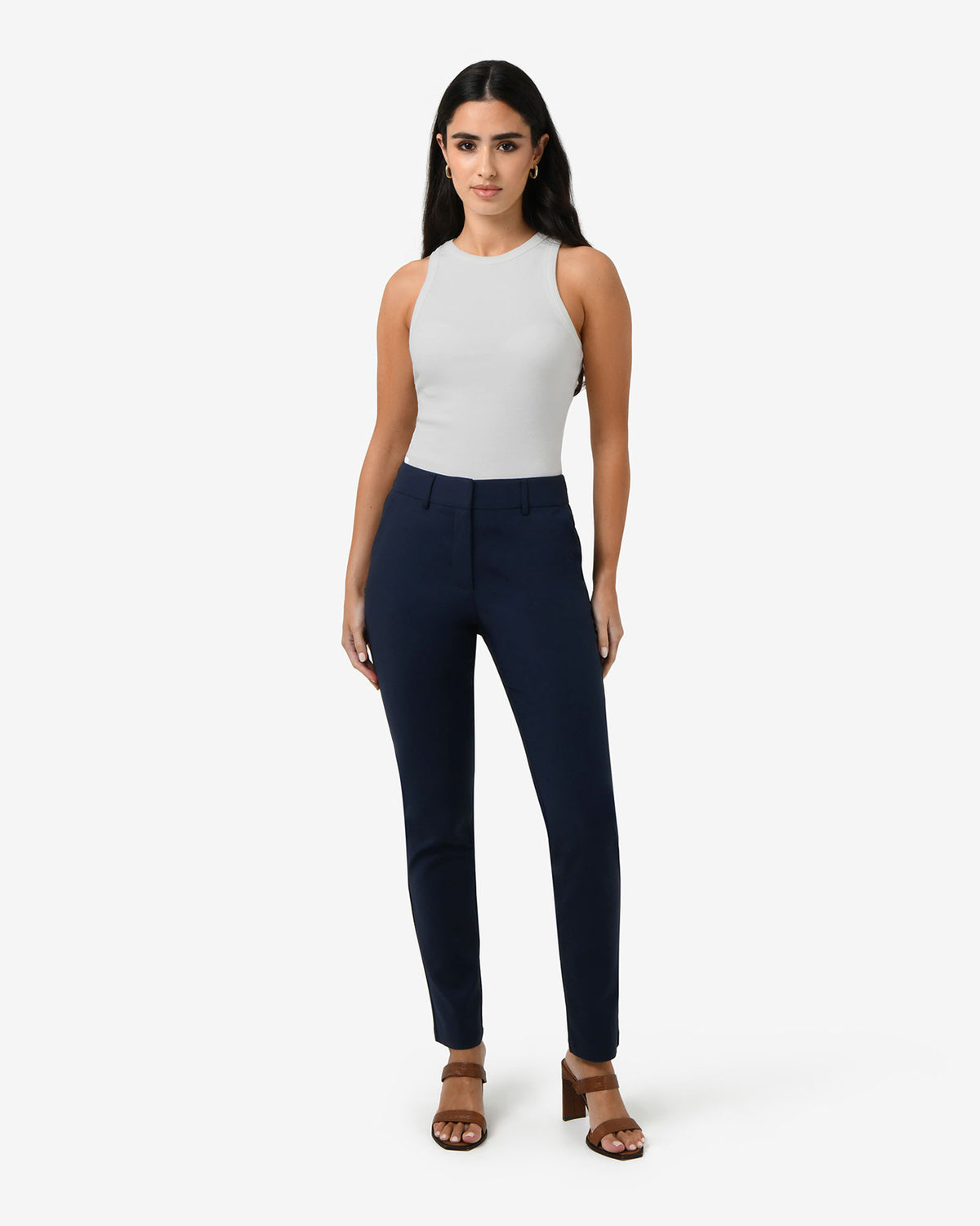 Stella Tall Trousers in navy — full-length view