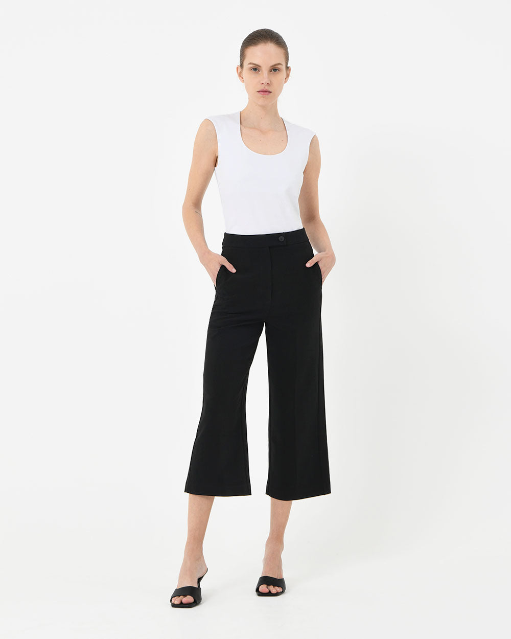 Inara Side Panel Pants in black — full-length view 2
